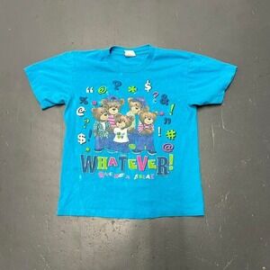Vintage 90s Teddy bear attitude "whatever give me a break" graphic tshirt